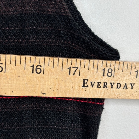 LAUREN RALPH LAUREN Christmas Linen Dress L Stripe Black Brown Fall Office Siren - Picture 7 of 10